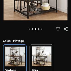 42" Kitchen Island Table Baker Rack with Storage