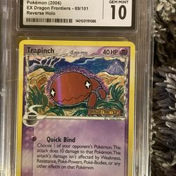 Two Pokemon Graded Cards Trapinch CGC 10