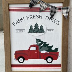 Wood Farm Fresh Trees Christmas Standing Decoration