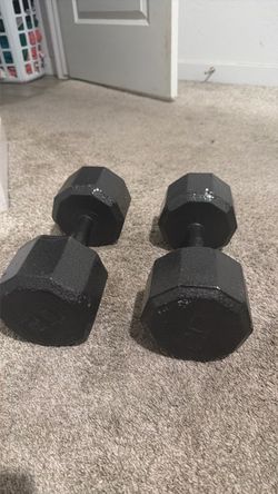 Black Hex Dumbbells Pair 20lbs