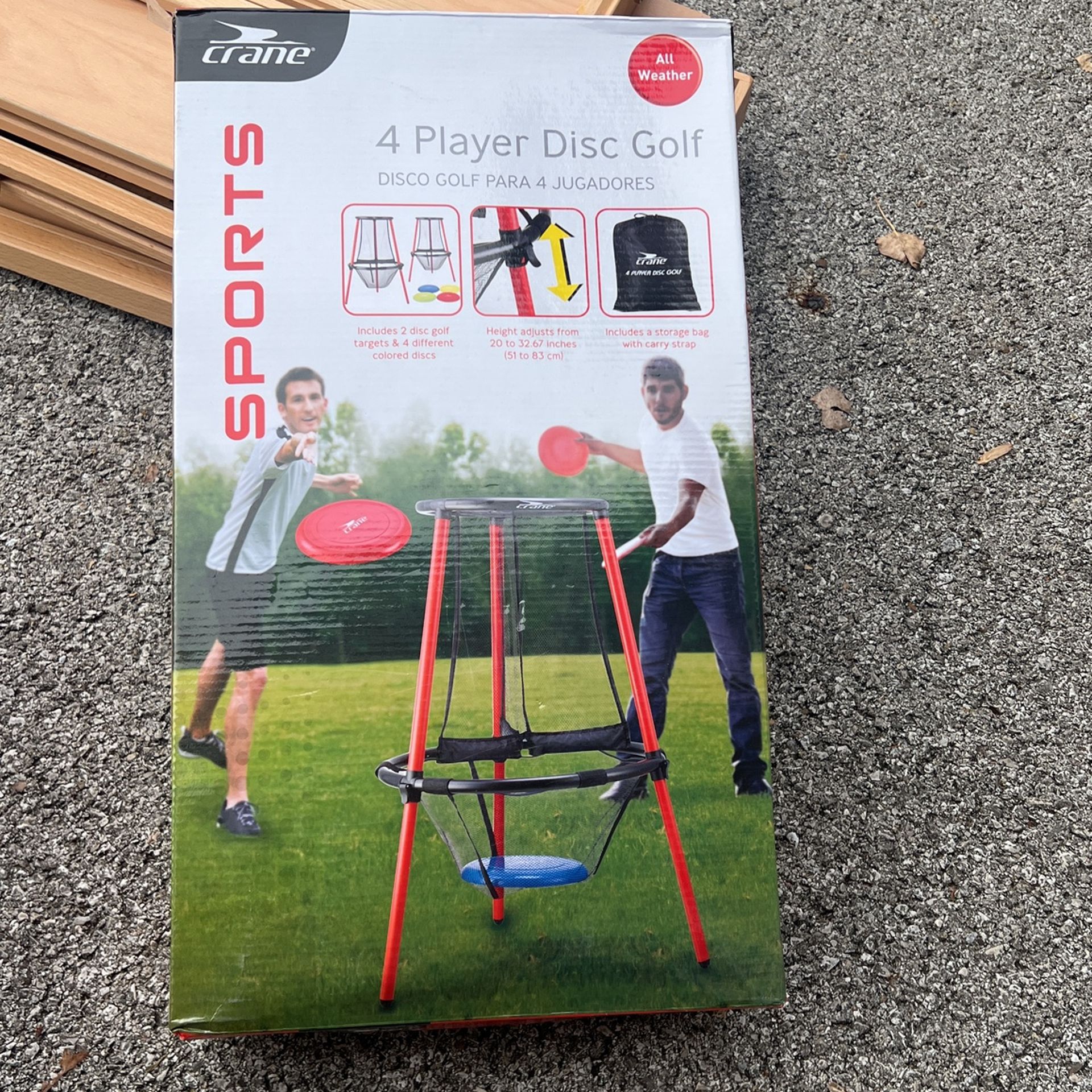 Crane 4 Player Disc Golf Outdoor Game Open BoxFamily Fun!