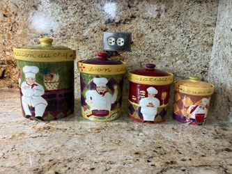 Certified International Paris Chefs 4-Piece Canister Set by Jennifer Brinley