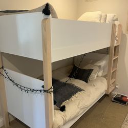 West Elm Bunk Bed With Mattresses, Super Durable In Great Condition