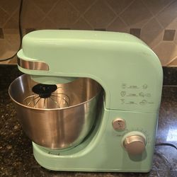 Hamilton Beach Stand Mixer Mint Green Tilt Head w/ Stainless Bowl Tested Working