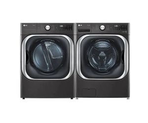 LG 29 Inch Wide 5.2 Cu. Ft. Front Load Washer and 9 Cu. Ft. Front Load Electric Dryer Set