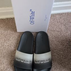 Off-White Bookish Slider Black White Striped Size IT 43 