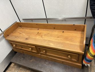 Rustic Bench With Drawers 