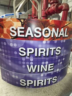 Curved Retail Display Sign – Seasonal Spirits Wine