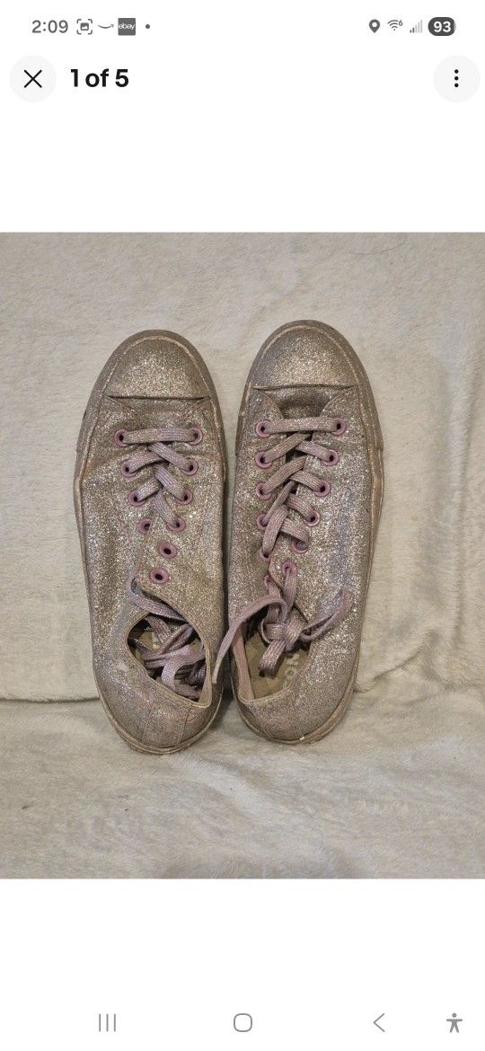 Glitter Lace Up Converse