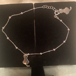 Sterling Silver Anklet (cats) New
