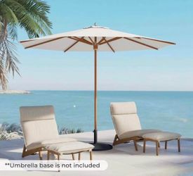 New-Grand patio 11 FT 10-Year-Non-Fading Patio Umbrella, Outdoor Umbrella with 8 Faux-Wood Grain Aluminum Ribs, Market Umbrella with Pulley Lift, Vent