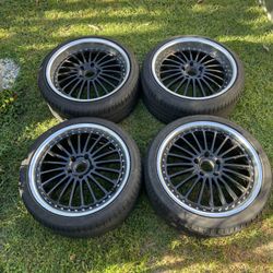 5x120 TSW Silverstone 19x9.5 +45 Rear & 19x8 +35 Front Staggered Set of 4 Wheels Rim 245/35 & 255/35