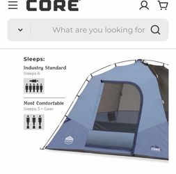 Core camping tent for 6 people