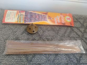 Copper/brass incense holder and incense from India