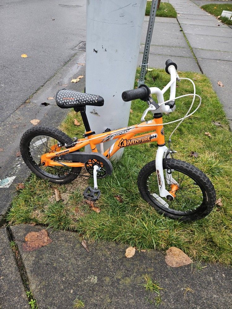 Kids Bike Schwinn Adventure In 16", Hand And Foot Brakes, 3-7 Years, Very Good Condition