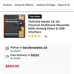 TASCAM Model 16 16- Channel Multitrack Recorder With Analog Mixer & USB Interface (6)