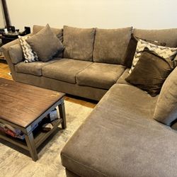 2-Piece Sectional Sofa - Mocha | LikeNew