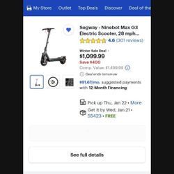 Electric. Scooter $1200 New  400 Obo