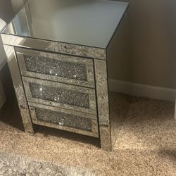 Mirrored Side End Table