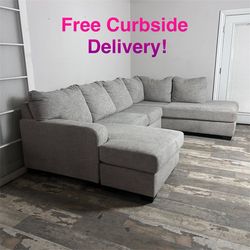 Free Curbside Delivery! Double Chaise Sectional Couch