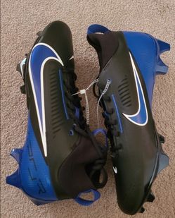 Nike Vapor Edge Pro 360 2 Football Cleats in Black and Royal Blue  size 10.5 men