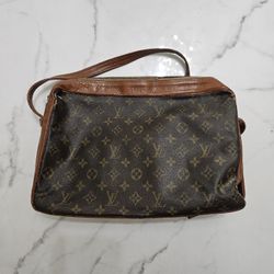 Vintage LOUIS VUITTON Sac Bandouliere Shoulder Bag Brown Leather
