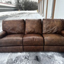 3 Seat Brown Leather Electric Recliner*FREE Delivery 🚚 