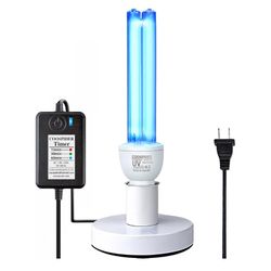 25 Watts UVC Sanitizer Lamp Ozone Free UVC Light Bulb with Base and 3-Gear Timer - New 