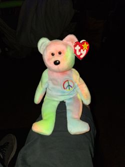 VINTAGE PEACE TY BEAR GREAT CONDITION