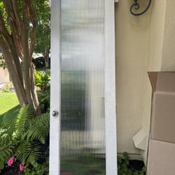 8’ Solid Wood Interior Door with Reeded Privacy Glass – White – 96” Tall