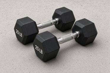25lb Rubber Hex Dumbbells Pair – $50 (SF)