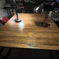 Two-Sided Wood & Metal Desk