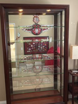Large Wood and Glass Display Cabinet