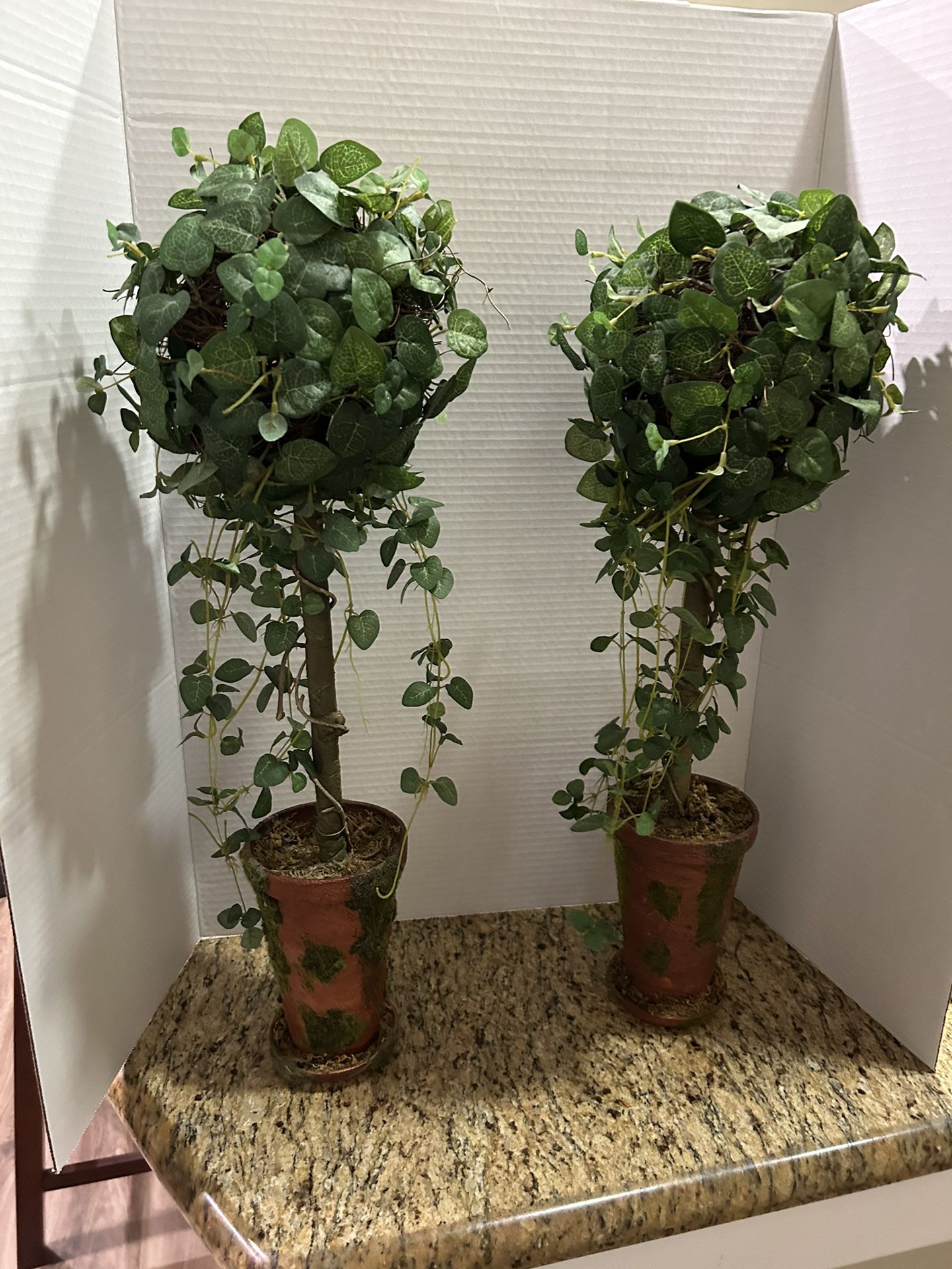 Pair Of Faux Topiary Home Decor 