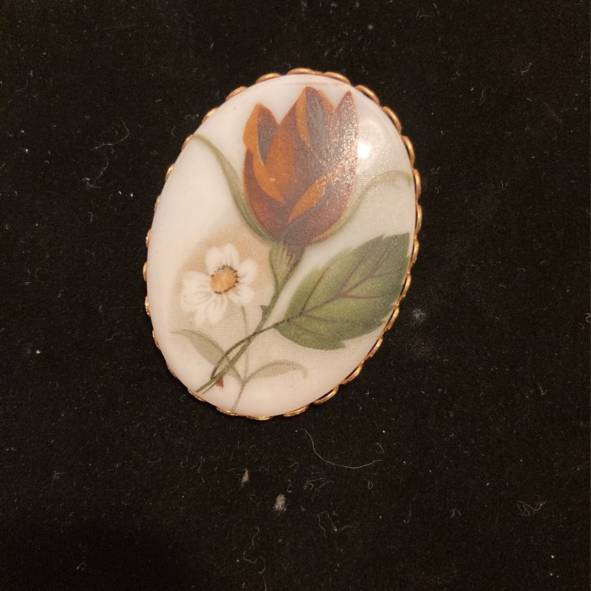 Vintage Nature Inspired Porcelain Brooch - Pin- Transfer- Sale Item! #artssoflo