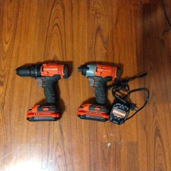 Craftsman Impact And Regular Drill With Batteries With Charger  Like New
