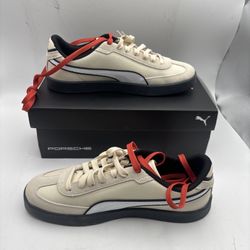 PUMA Porsche Legacy Puma Club II Era Mens Casual Shoes, Cream Beige, Pick Size 9