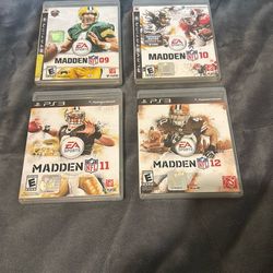 PlayStation3 Madden NFL (09,10,11,12) Fair Conditions Comes With Free Madden 2005 (Xbox) Not The Best Condition