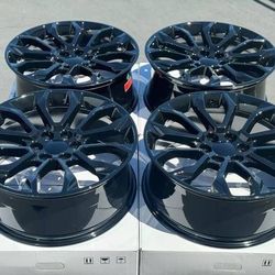2024 Black 22" Wheels Cadillac Escalade Yukon Tahoe Set Factory Specs RIMS GMC Denali Sierra Chevy Silverado 1500 Chevrolet Suburban Avalanche 6x139