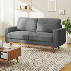 Neche 68" Dark Grey Corduroy Sofa