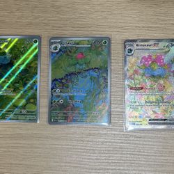 Pokemon 151 Full Art Set Bulbasaur, Ivysaur, EX Venusaur - NM