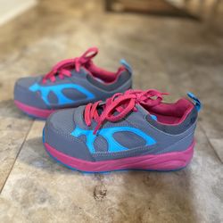 Piedro Unisex Children's Orthopedic Shoe with lace closure, size 13. Color- Grey/pink lace. 