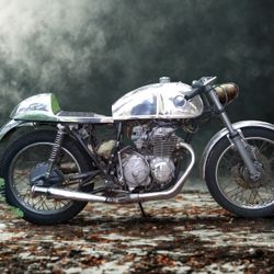 Café Racer Polished Aluminum Tank + Seat Set - Vintage Benelli Style