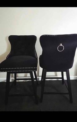 Black velvet stools x2