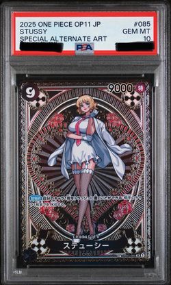 2025 ONE PIECE JAPANESE OP11-A FIST OF DIVINE SPEED #085 STUSSY PSA 10
