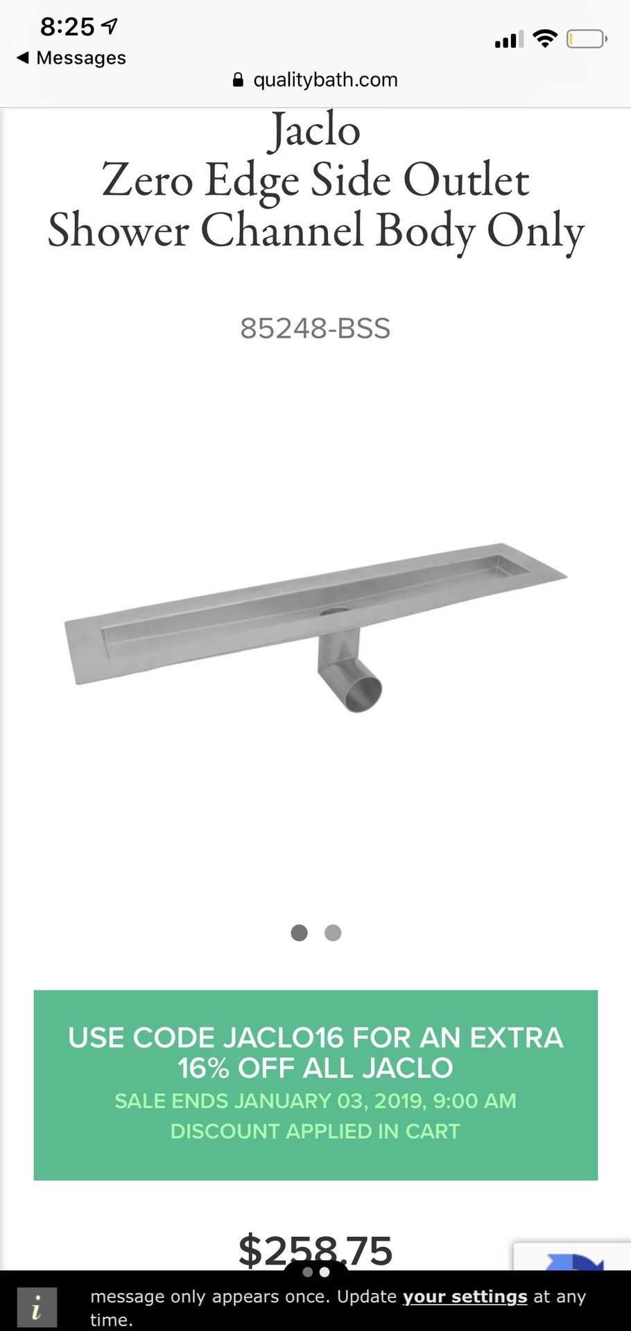 Jaclo Channel Shower Drain