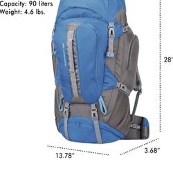 High Sierra Pathway Internal Frame Hiking Backpack, Mineral/Slate/Glacier, 90L

