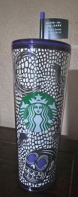 Starbucks brand new with tags Halloween skull glow in the dark tumbler.