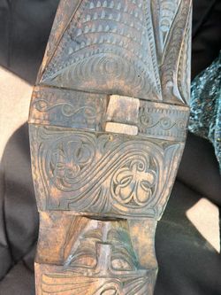 Two (2) Vintage Hand-Carved Hasapi Toba Batak Wooden Lute Instruments Two String