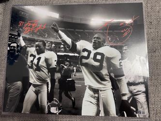 Hanford Dixon & Frank Minnifield Signed Auto 16x20 Browns Photo-GTSM Coa Sticker